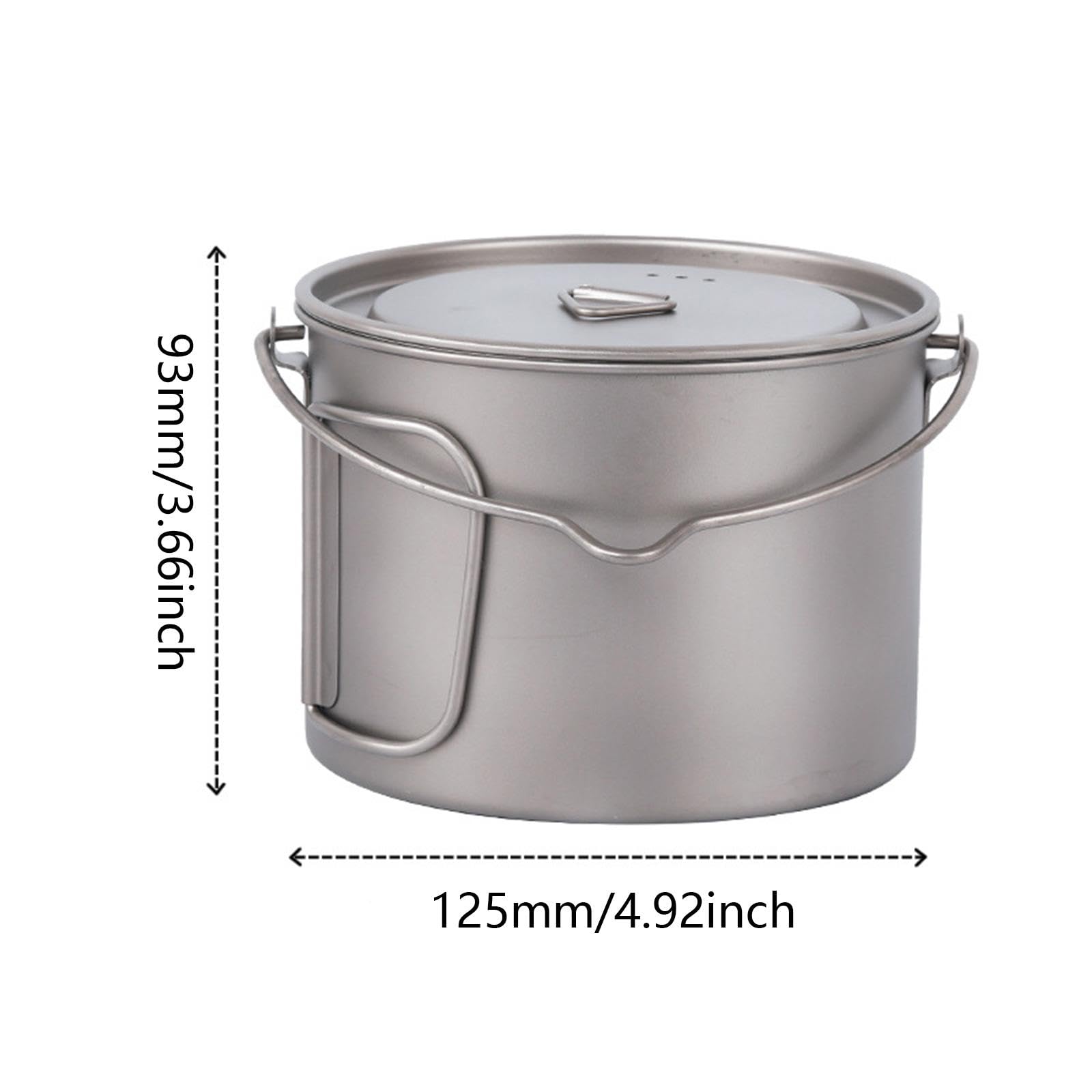 900 ml Outdoor-Topf aus Titan, Reisebecher, Hängetopf für Picknick, Küche, Angeln