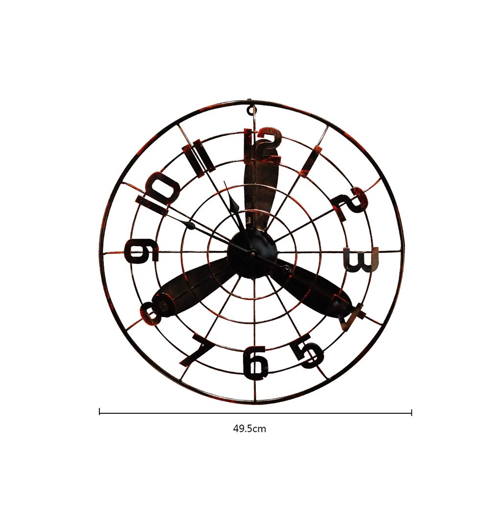 Reloj de Pared Grande de Metal Reloj de Pared Silent Retro Nostalgia Reloj de Pared de Bicicleta Utilizado para Decorar cafeterías de Restaurante 丨 Estilo Industrial 丨 sin Segunda Mano Sin batería