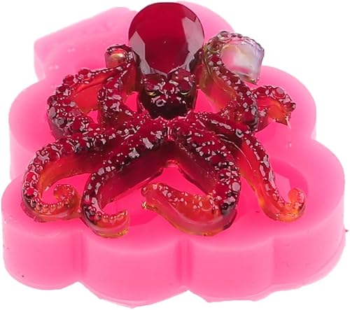 Miniatura 3 de Angel Wings Moldes de silicona con forma de pulpo, molde de resina epoxi brillante brillante para decoración de pasteles, rosa