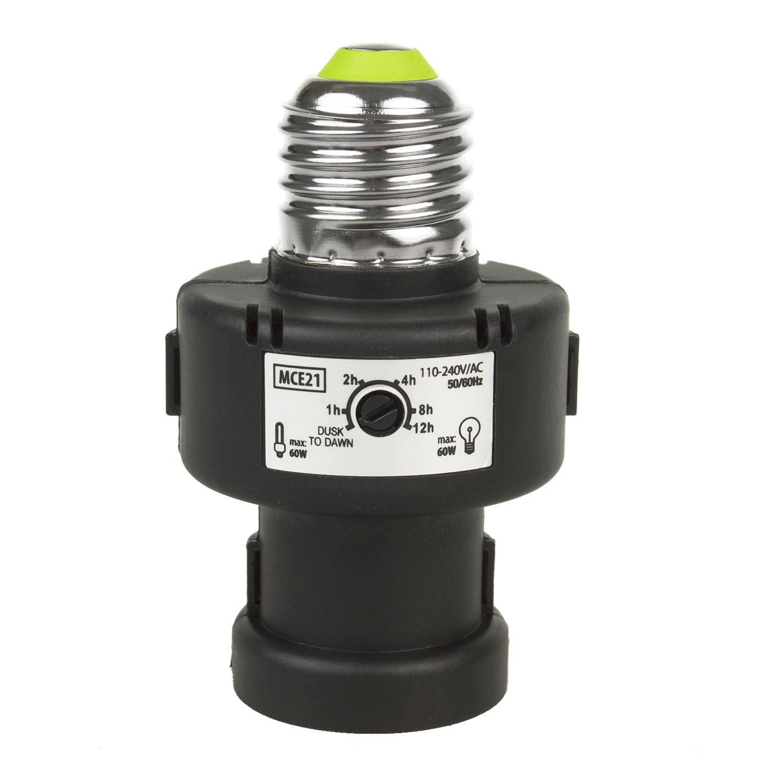 Maclean MCE21 Automatic Light Bulb Holder Dusk Dawn Sensor Detection Security Lamp E27 60 100W