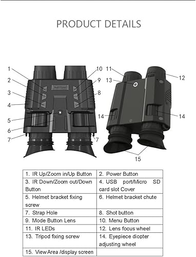 Miniatura 7 de Aetheria NV8000 - Gafas de visión nocturna montadas en la cabeza, prismáticos de visión nocturna infrarroja 3D 4K con tarjeta de memoria de 32 GB,