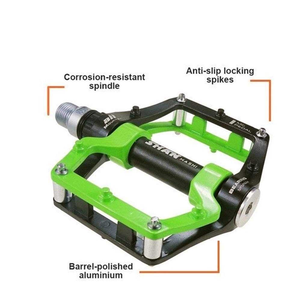 Pedali per Bicicletta MTB con Cuscinetti sigillati, in Lega di magnesio, per Bici da Strada e Mountain Bike, con tacchette ultraleggere (Colore: Rosso)