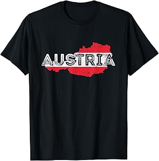 Austrian Map and Flag Souvenir - Distressed Austria T-Shirt
