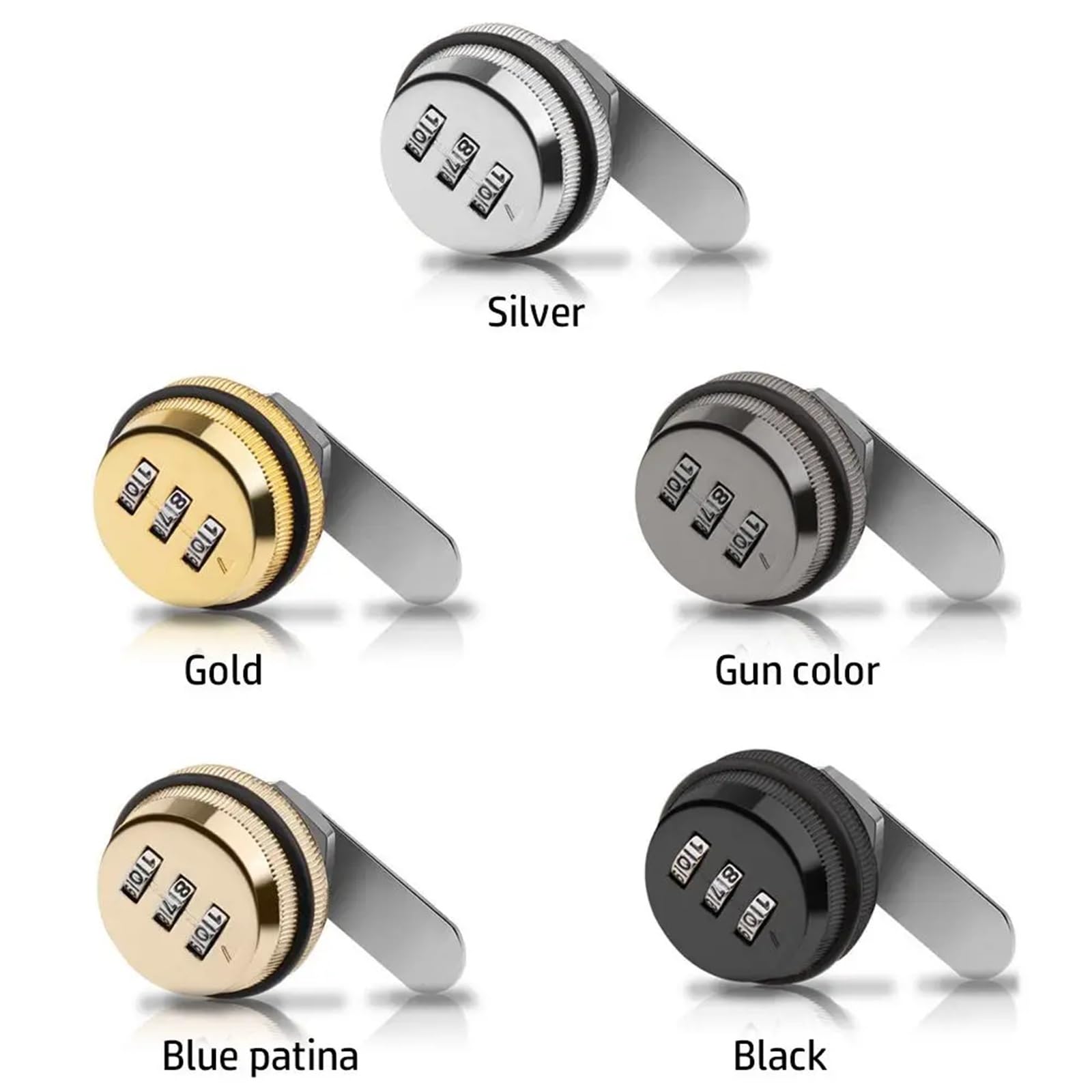 3-stelliges Kombinations-Passwort-Schubladenschloss, 20 mm Gewinde, Smart Code Lock, Mailbox, Möbel, Schrank, Türschloss, 1 Stück(Gold color)