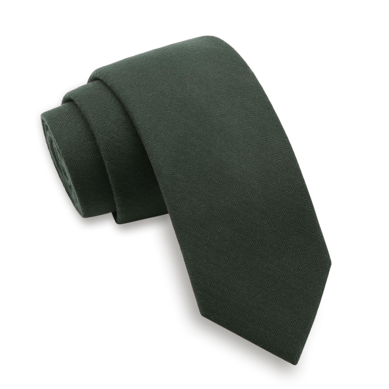 Ties for Men 2.36" Mens Skinny Ties Cotton Linen Neck Tie Solid Color/Plaid Striped Men's Neckties for Wedding