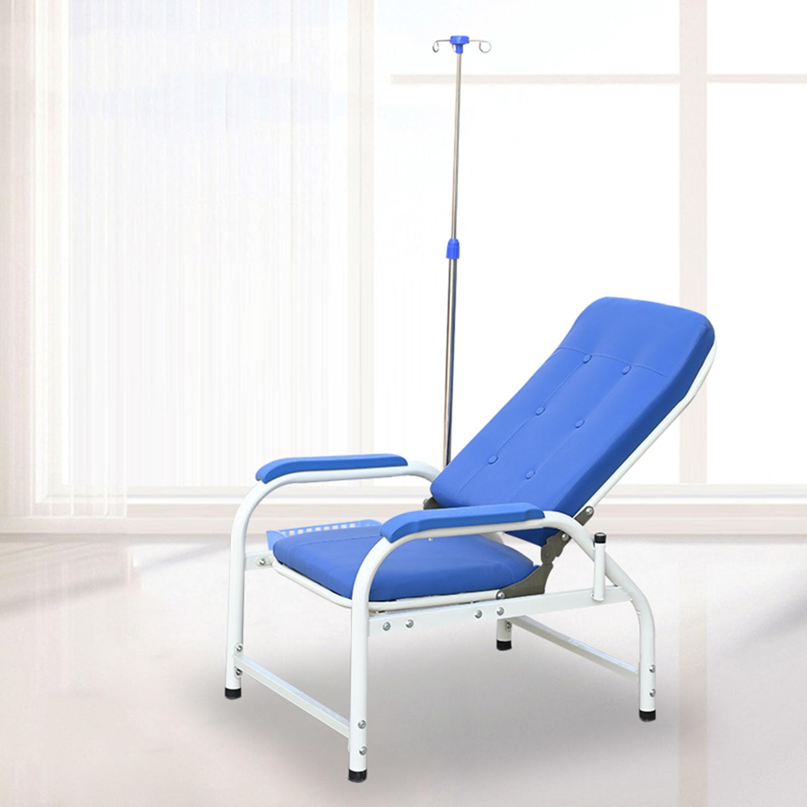 ASerZenith Fully Reclining Chair With Iv Stand For Blood Draw And Patient Waiting In Clinics,Half-Lyingwithoutfootrests