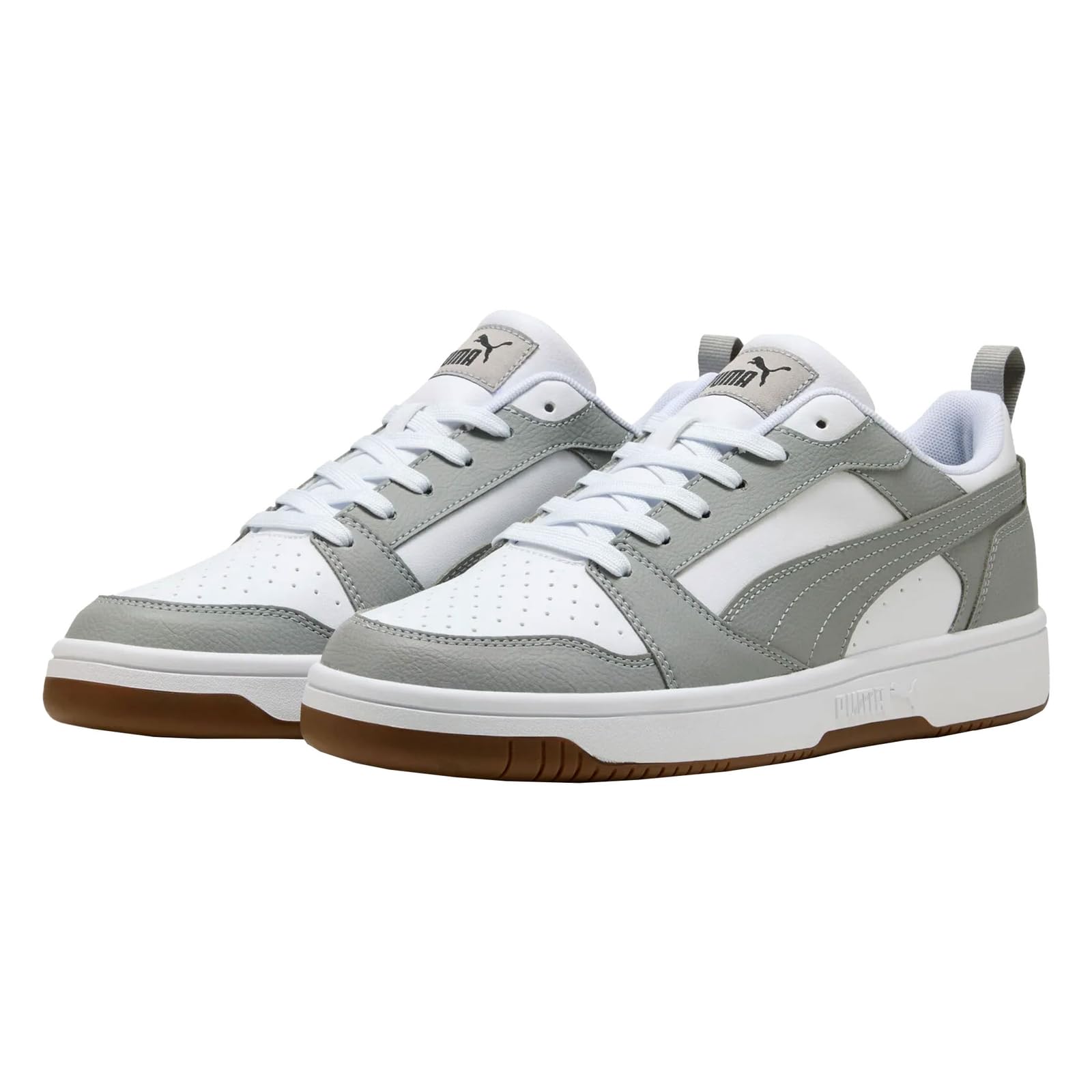 PUMA Rebound V6 Low Unisex Sneaker, Puma Weiß Grau Echo Puma Schwarz, 45 EU
