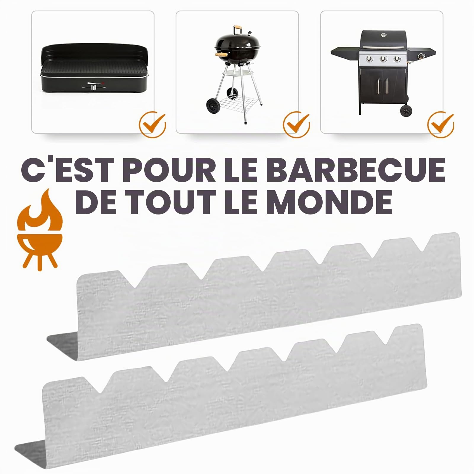 Lot de 4 racks à brochettes pour barbecue : support pour 6 brochettes, porte-brochettes en acier inoxydable, accessoires de barbecue, pour le camping et la randonnée