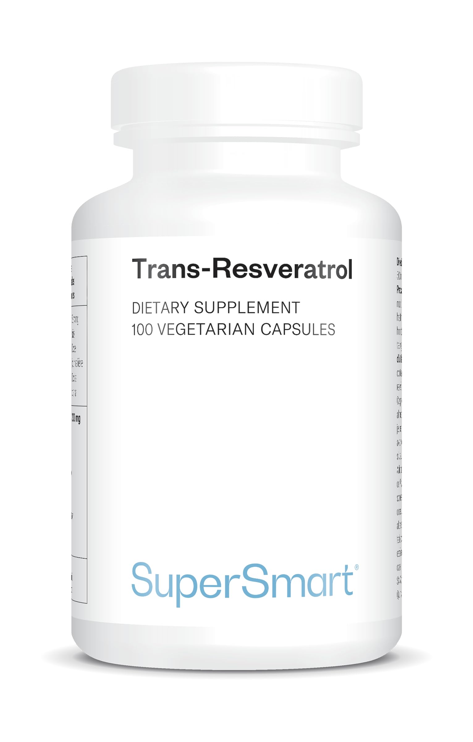 Trans-Resveratrol - Extrait de la Racine de Hu Zhang - Contribue à Lutter Contre le Stress Oxydatif et les Inflammations - Vegan - Sans Gluten - Supersmart