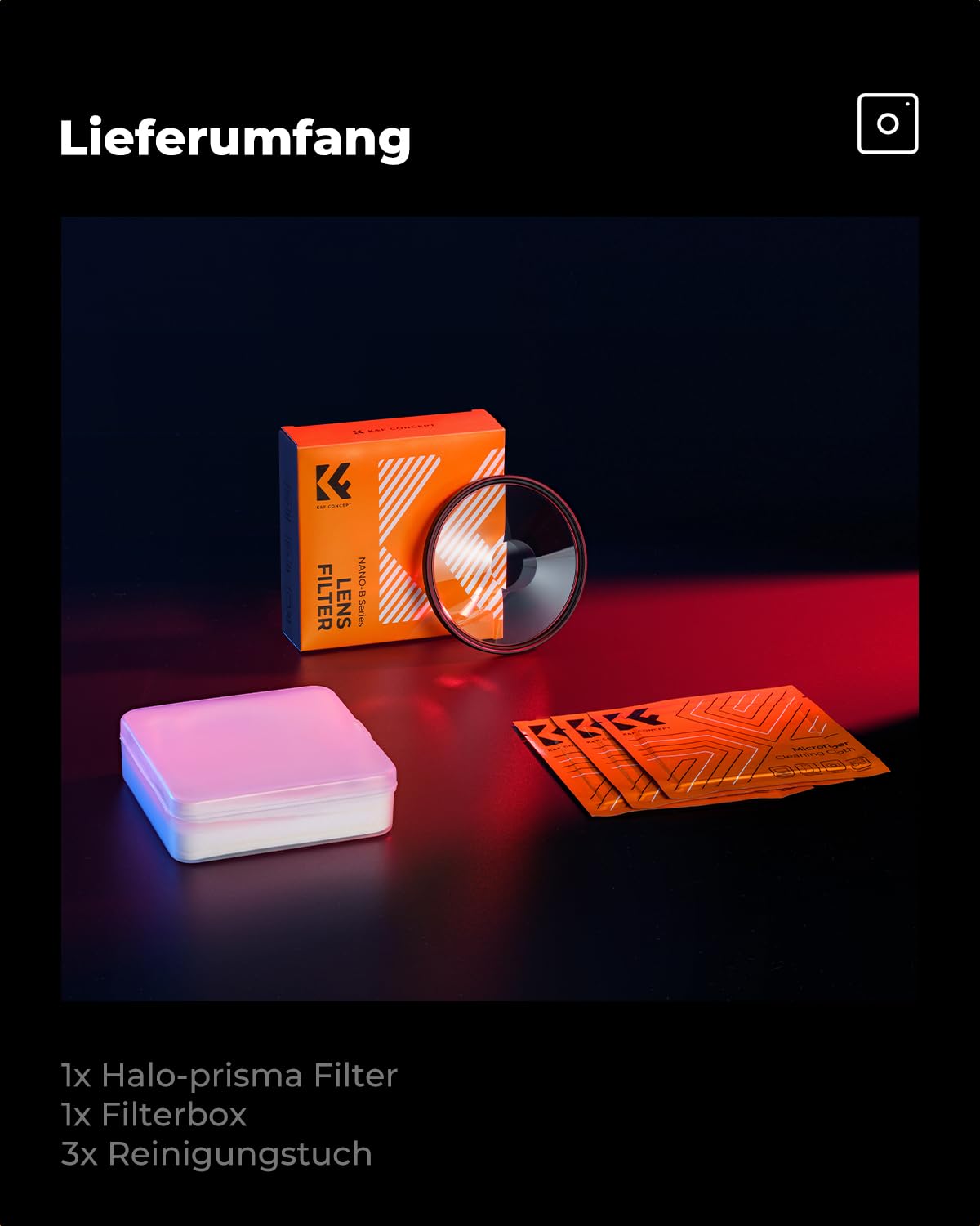 K&F Concept Nano B-Serie Halo Effektfilter 82mm Wirbelverzerrungen und Tunnelblick Spezialeffektfilter
