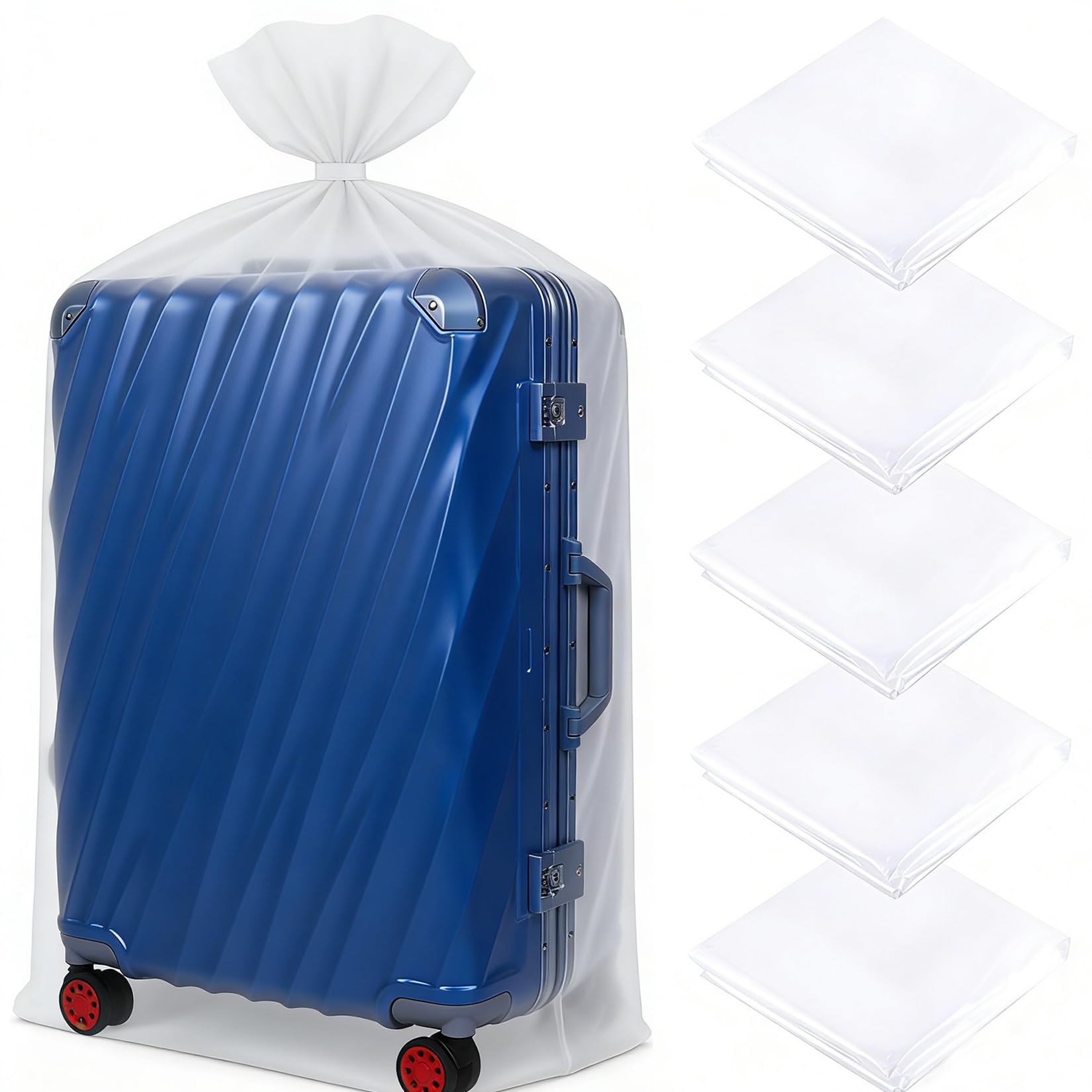 6 Pcs Extra Large Clear Plastic Storage Bags Set, 100 x 152 cm Reusable Flat Giant Extra Large Plastic Bags for Storage Suitcase Luggage Furniture Clothes Quilts Office Chairs Stuffed Animals