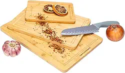Kit de Tábuas de Corte Bambu Churrasco Hamilton Beach 3 peças Sustentável