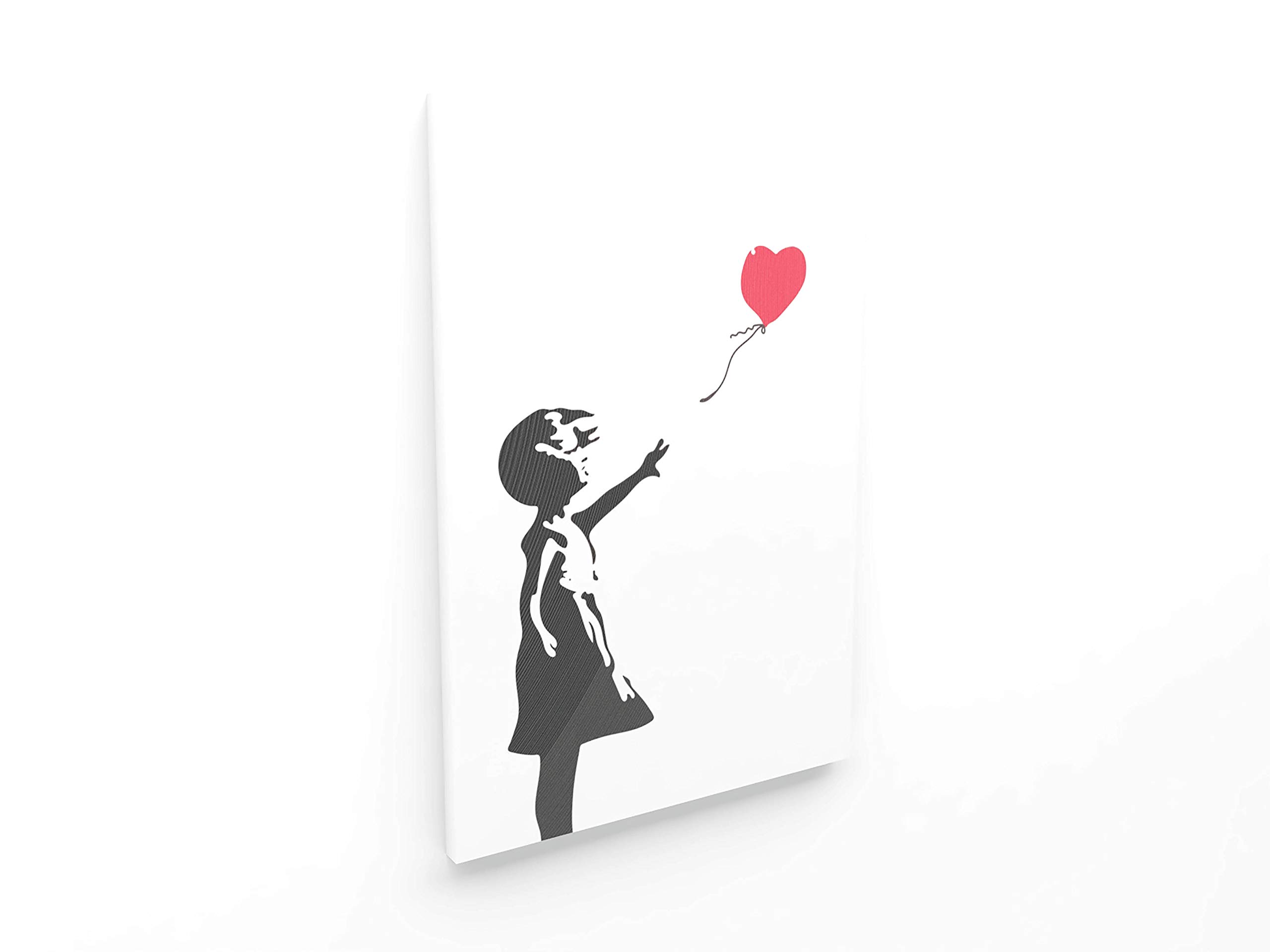 Panorama Lienzo Niña con el Globo Banksy 70x100cm - Bastidor Incluido - Cuadros Decorativos para Salón - Decoración Moderna