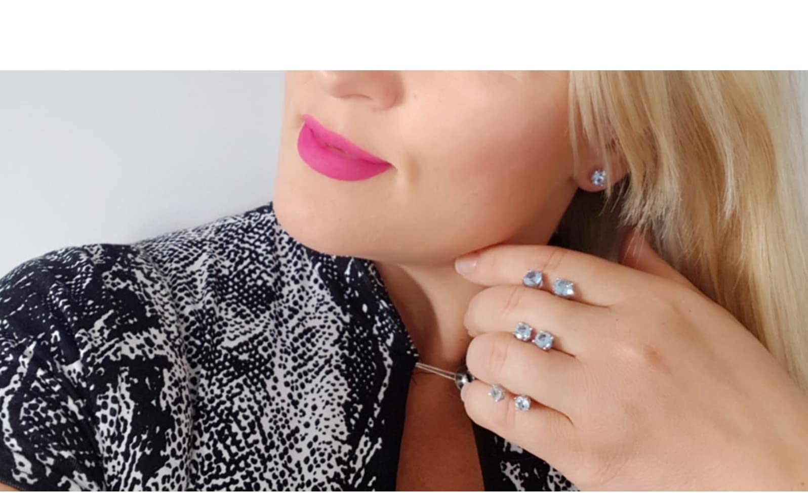 SALAN Joyería De Plata De Ley 925 Auténtica Creada con Aretes De Topacio Azul Cielo Aniversario para Mujeres Regalos De Cumpleaños
