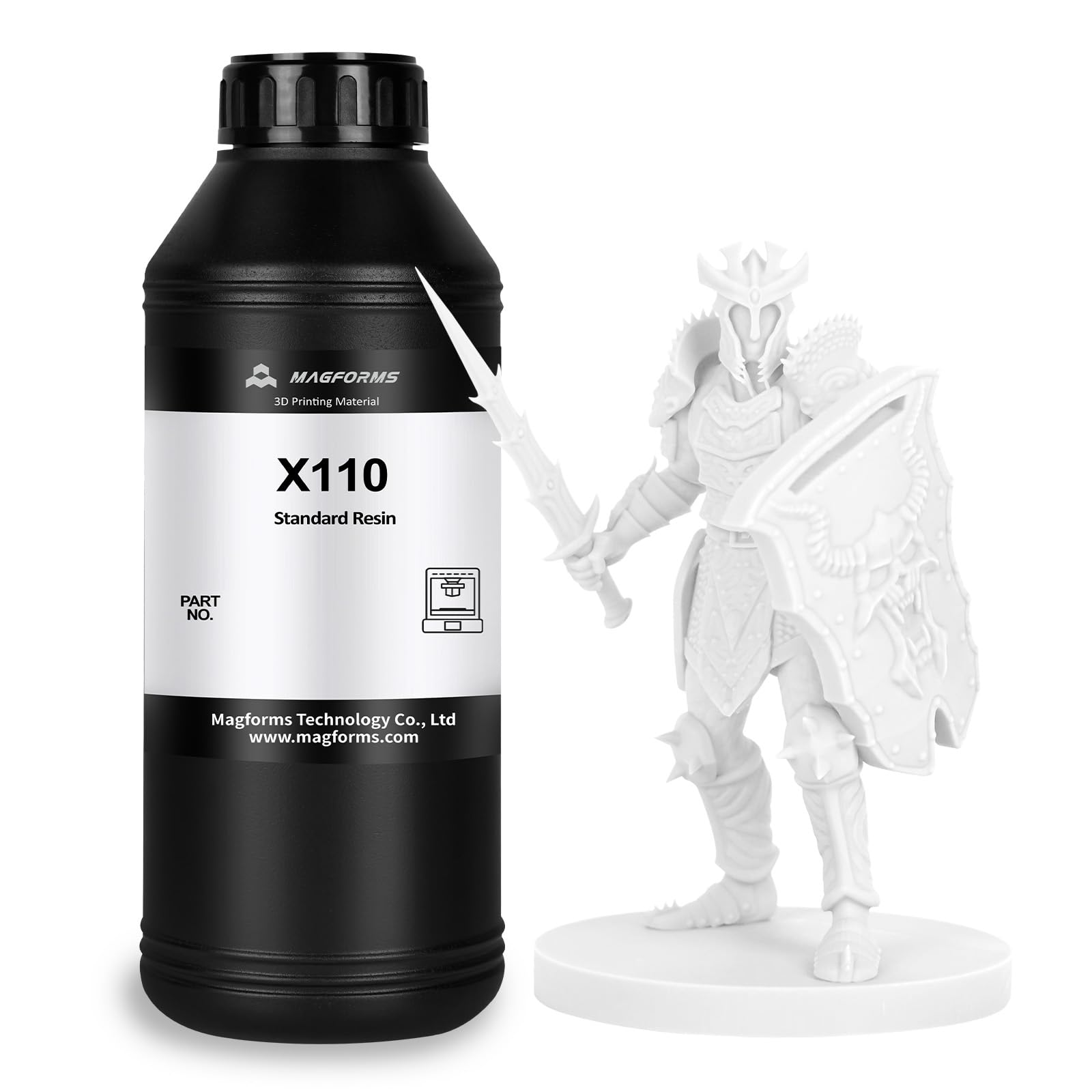 Magforms X110 Upgraded Standard 3D Printer Resin, Enhanced Toughness ＆ Strength ＆ Hardness, High Precision 405nm UV Curing Photopolymer Non-Brittle
