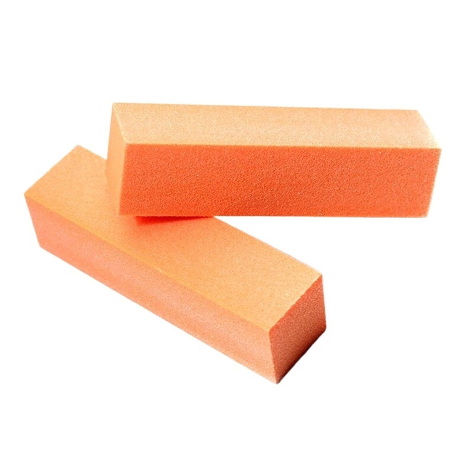 Nagelpufferblock, 2 Stück, Schwamm-Schleiffeile for Maniküre, Pediküre, Nagelkunst, Pflege, Nagellack, Glanz(2pcs Oragne)