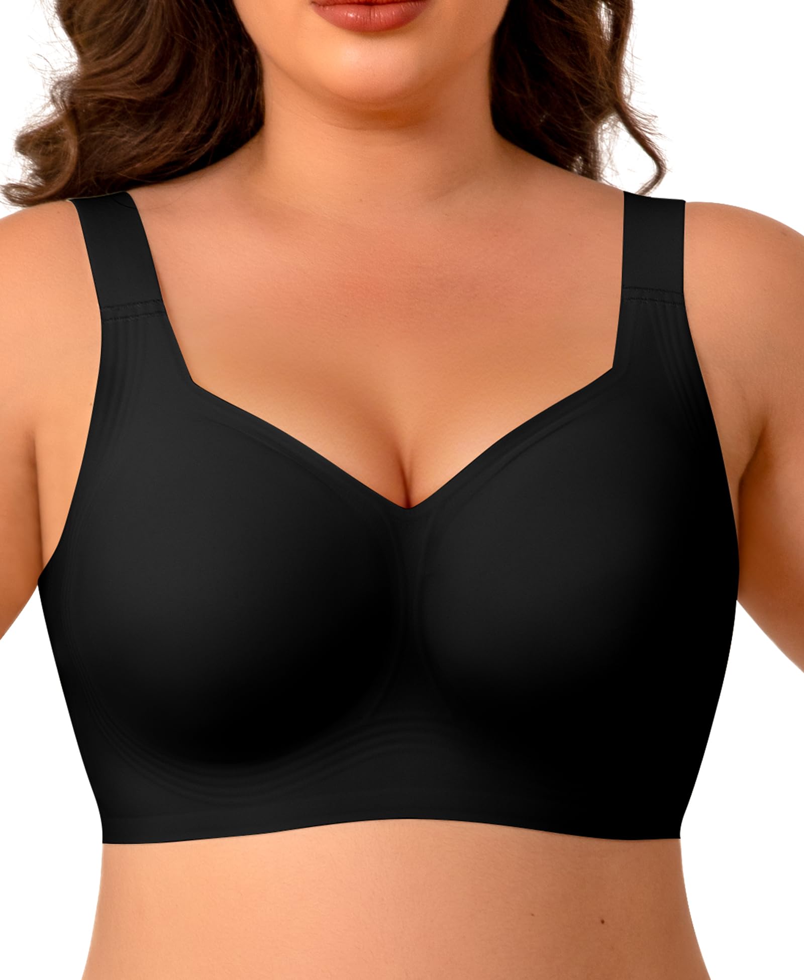 Ganado Femme Soutiens-Gorge sans Armature Confort Grande Taille Brassière avec Coussinets Minimiseurs Brassiere sans Coutures