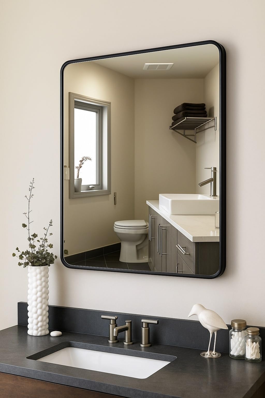 INFUSION DEKORS Mirror Glass for Bathroom Wall - Designer Home Decor Mirror for Bedroom, Living Room, Hall, Dressing Room, Washbasin, Makeup Room, Rectangle Shape (Size - 12 x 12 Inch)-picture-28