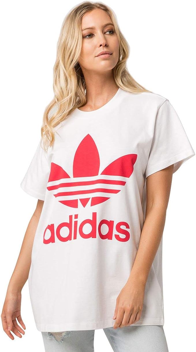 adidas Originals Women's Trefoil Tee TShirt, White/Radiant Red, XXSmall Amazon.co.uk Clothing