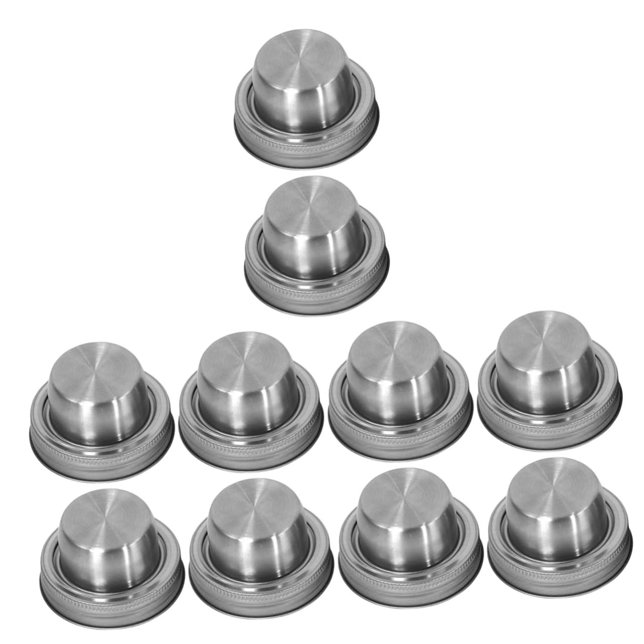 ULTECHNOVO 10piezas Tapa De Acero Inoxidable Frascos Mason para Especias Sifón De Cocteles Fácil De Limpiar y Reutilizable