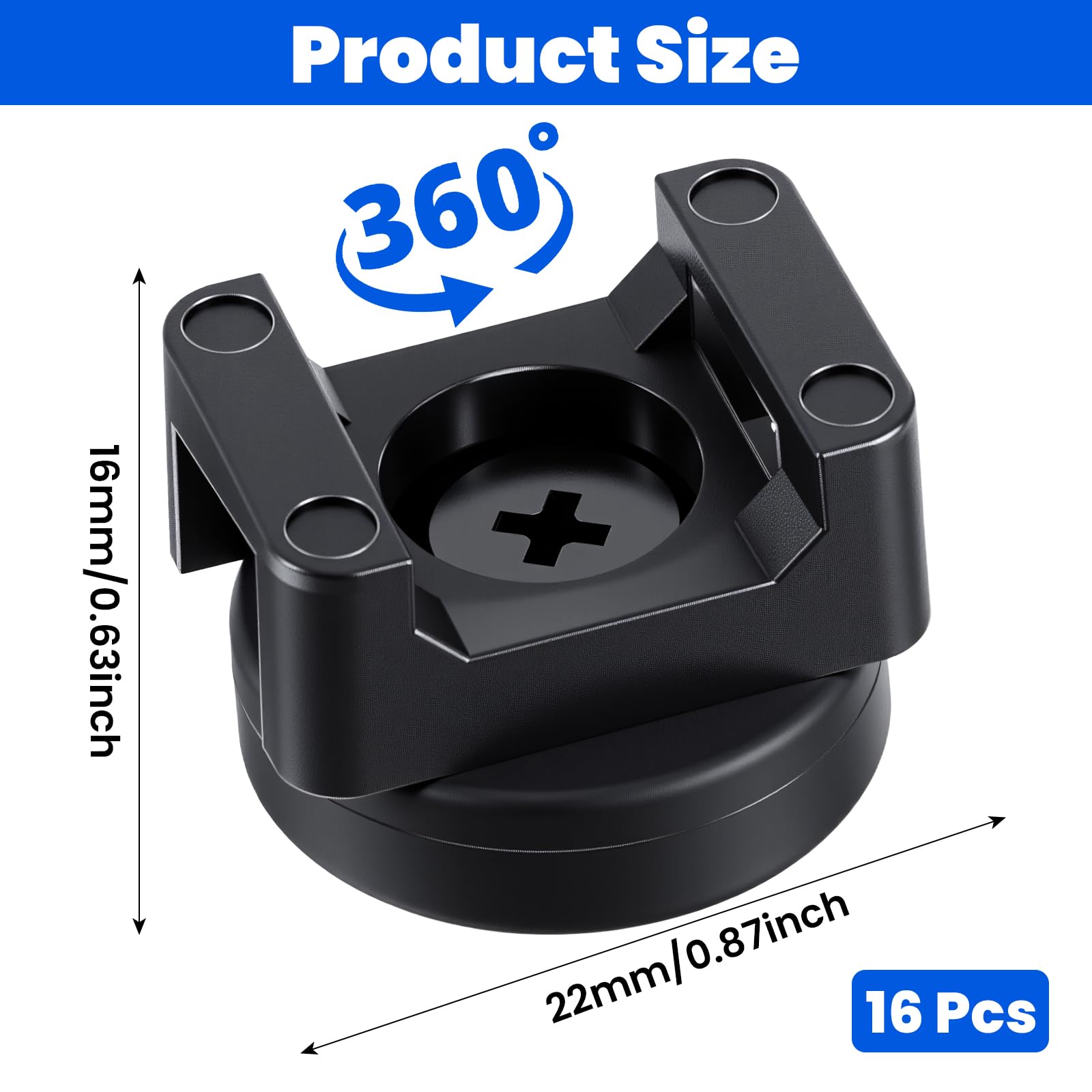 16 soportes magnéticos con cremallera para cables, base magnética para cables, clips de gestión de cables multiusos, abrazaderas de alambre para suministros eléctricos