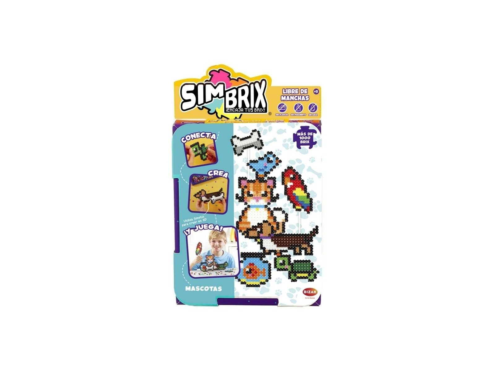 Bizak Simbrix Connect & Wow 64008252 Starter Pack 1250 Brix Assorted Colours for Building Kit without Plates or Glue