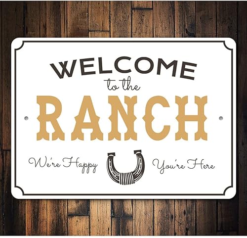 Miniatura 2 de Welcome to The Ranch, Cowboy Ranch Sign, Horse Owner Sign, Old Western, Country Life Aluminum Sign - 8" x 12"