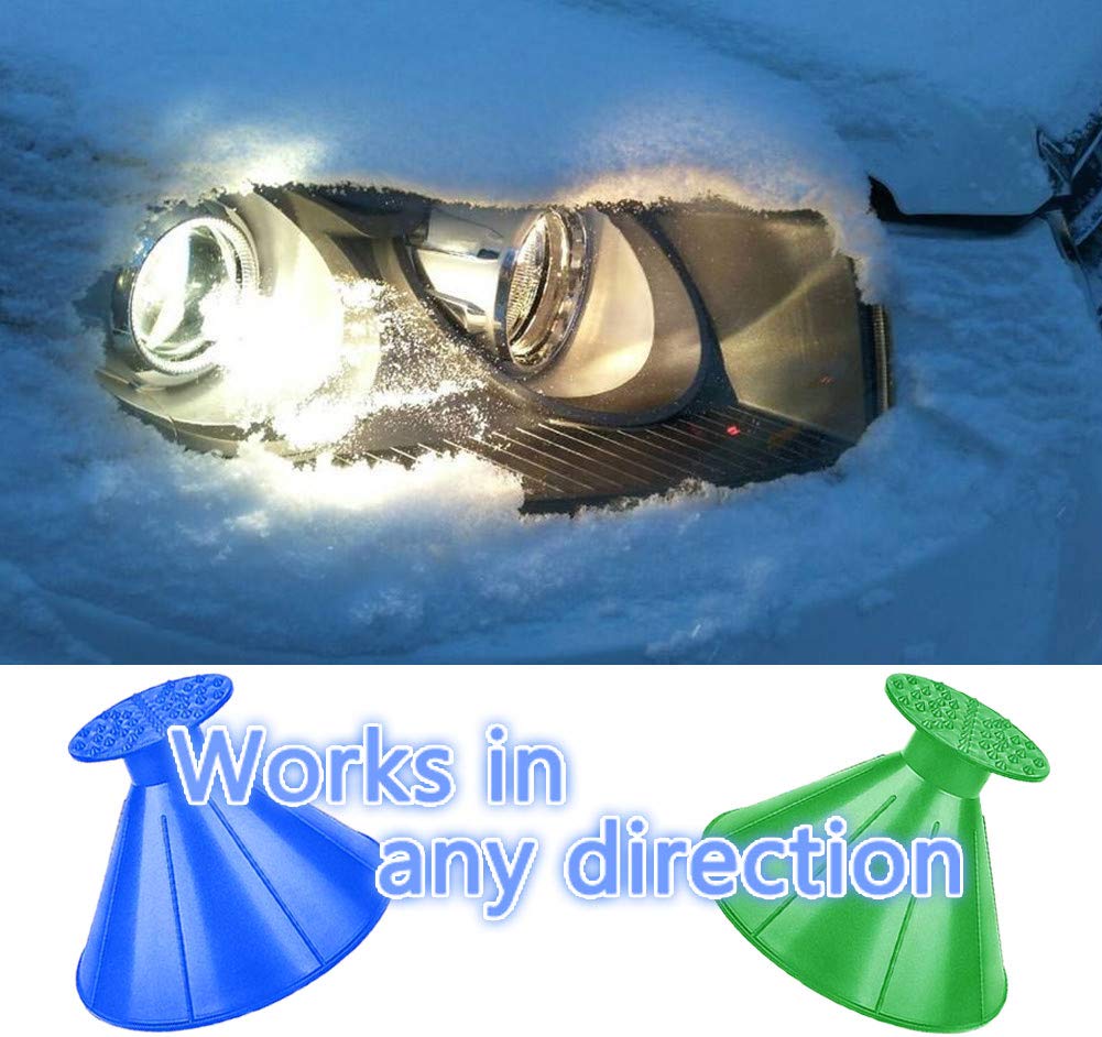 Grattoir à Glace Showvigor Magical Ice Scraper 4 Pack Round Windshield Cone Car Ice Scraper Window Snow and Frost Removal Magic Car Ice Scraper Funnel Tool as Gift c