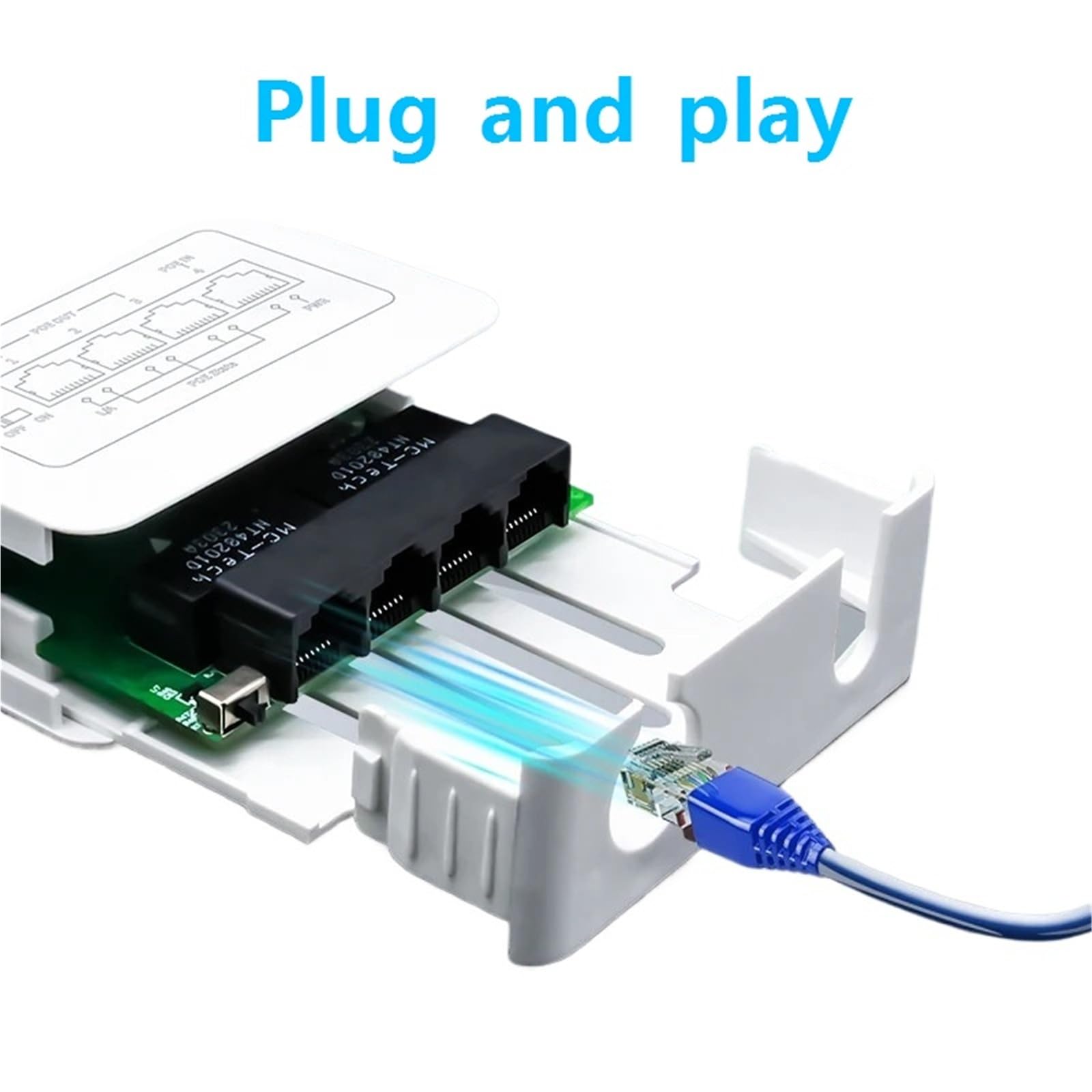 Prolongateur POE Répéteur POE Gigabit 4 Ports, 1000M, réseau extérieur étanche à la Pluie, Extension POE VLAN 44-57V 30W