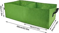 Vista 3 de Bolsas de Cultivo para Plantas, Paquete de 5 Bolsas de Tela Elevadas para Plantar, Bolsa de Cultivo Rectangular de 2 Agujeros, Macetas Transpirables