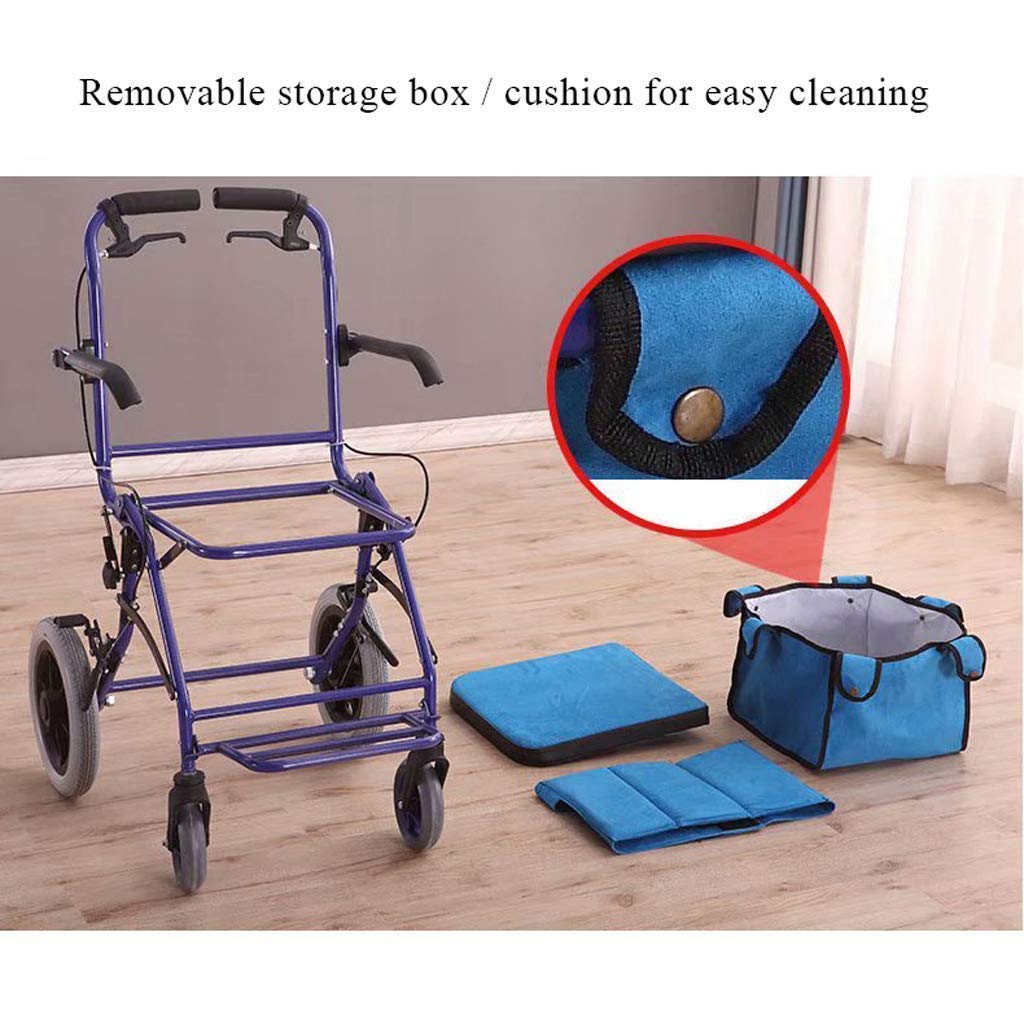 Carrello della Spesa Pieghevole/deambulatore/Carrello, Carrello della Spesa Leggero per Anziani, deambulatore e Sedile di Riposo Adatto per Anziani, Anziani e Anziani