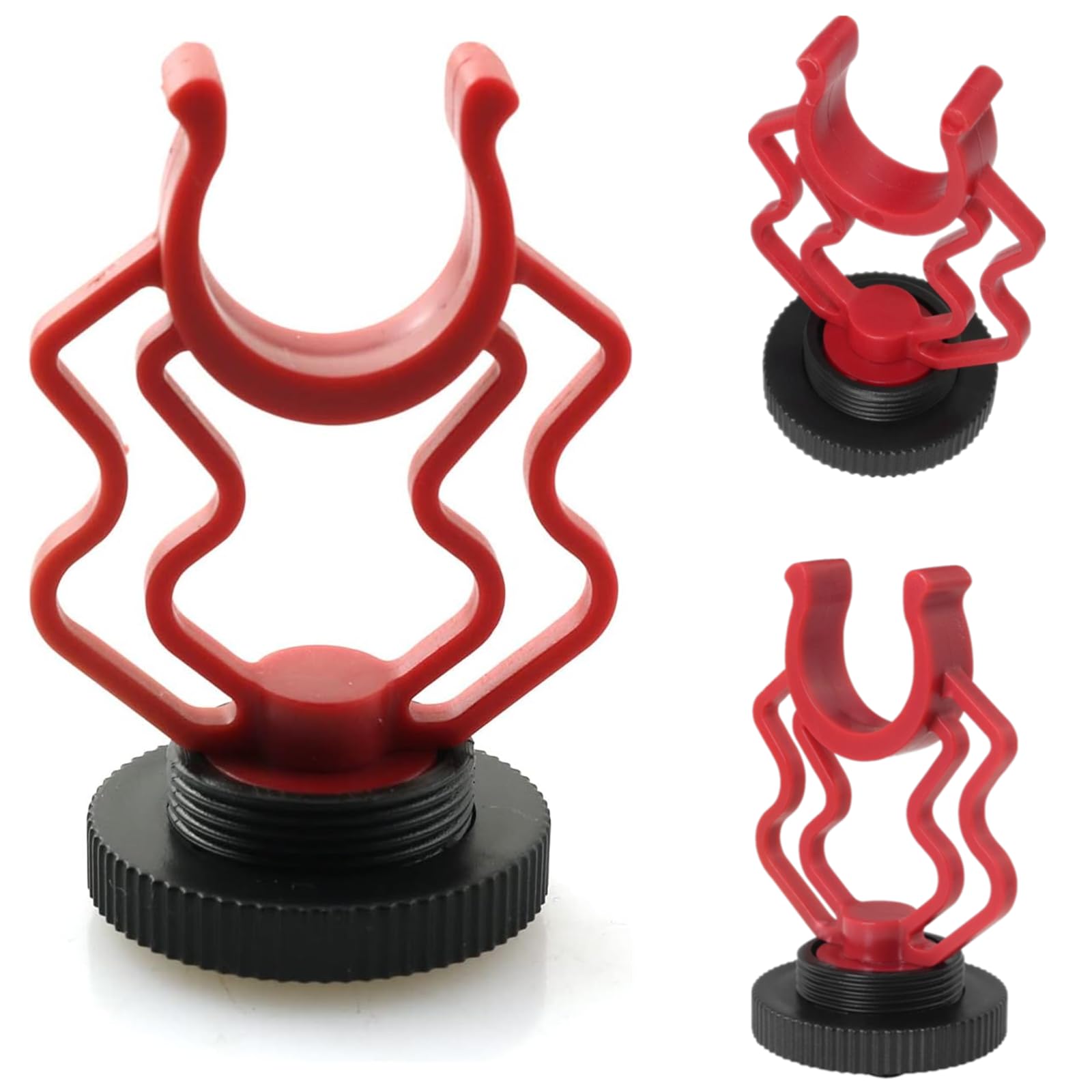 GHYJHS 2 Pcs Microphone Shock Mount Holder Steady Mic Mount Microphone Replacement Shock Mount with 1/4in Cold Shoe for Movo VXR10 Condenser Microphone - Image 3