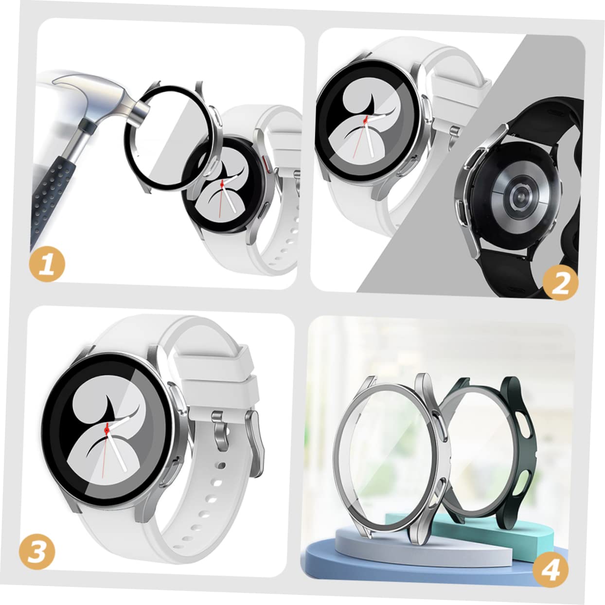 BESTonZON 8piezas Protector De Pantalla De Pc Para Watch Carcasa Anticaída y Antiarañazos Con Diseño Totalmente Cubierto