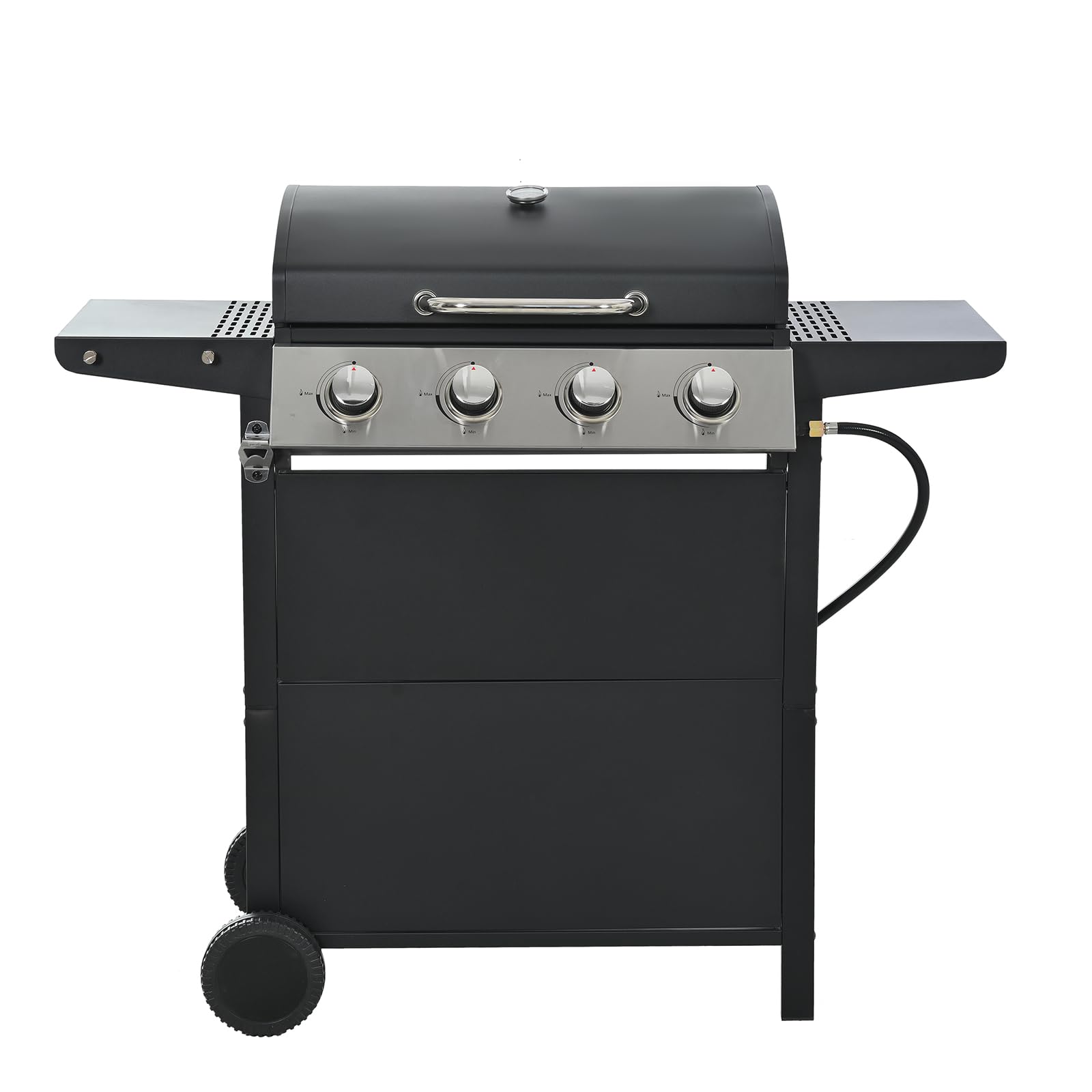 Parrillas de gas propano más grandes de 4 quemadores, parrilla de barbacoa con quemador lateral y 2 estantes plegables, carrito de parrilla independiente para barbacoa al aire libre, parrilla de gas 9