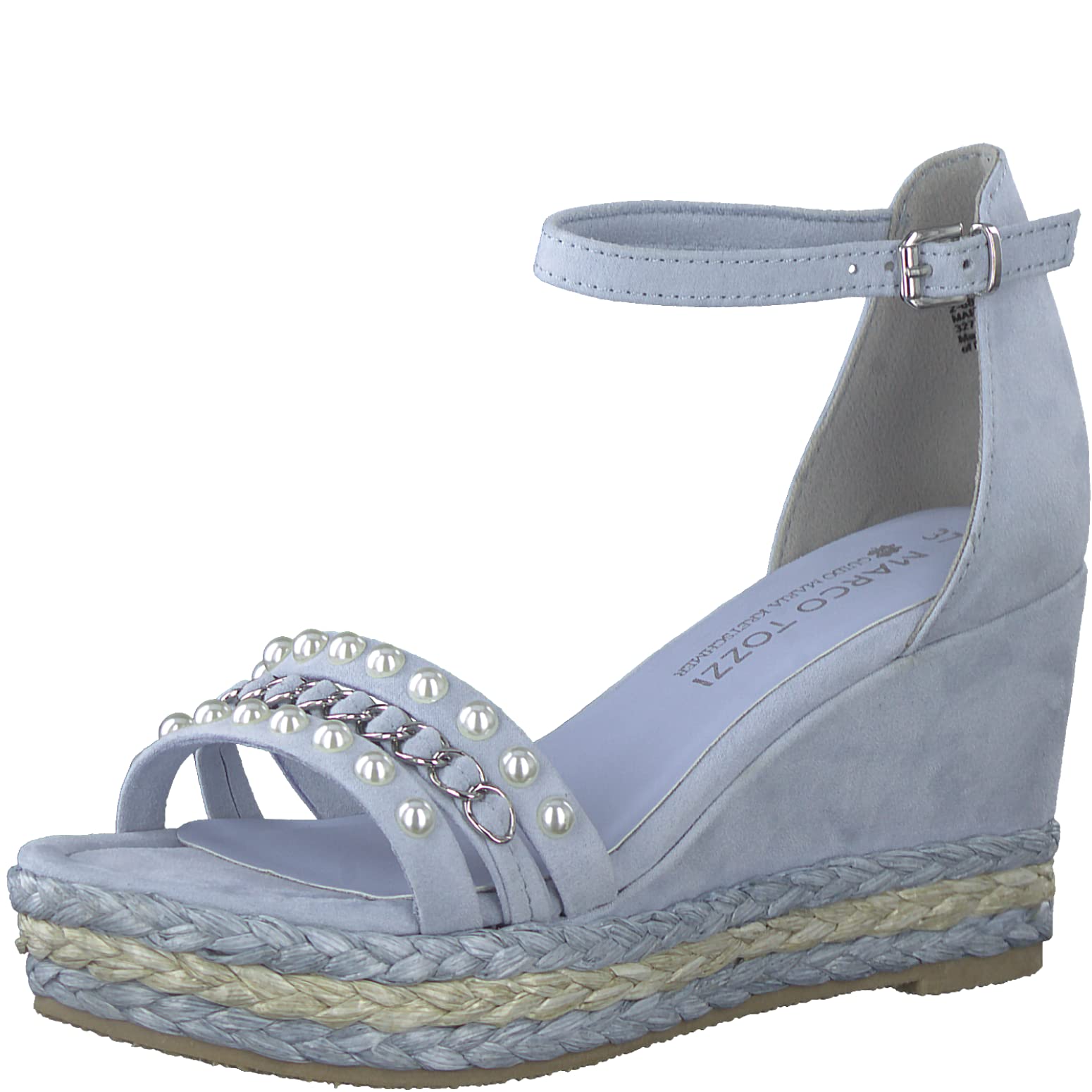 MARCO TOZZI Women's 2-2-88303-20 Wedge Sandals, Lt Blue, 8.5 UK