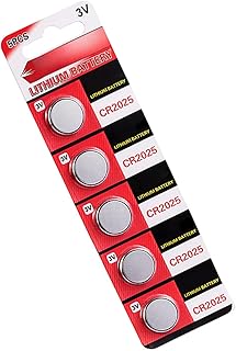 Pack of 10pc/5pc CR2025 3V Lithium Coin Cell Batteries High Capacity Long Last CR2025 Button Cells 20mm Diameter Lithium Button Cell