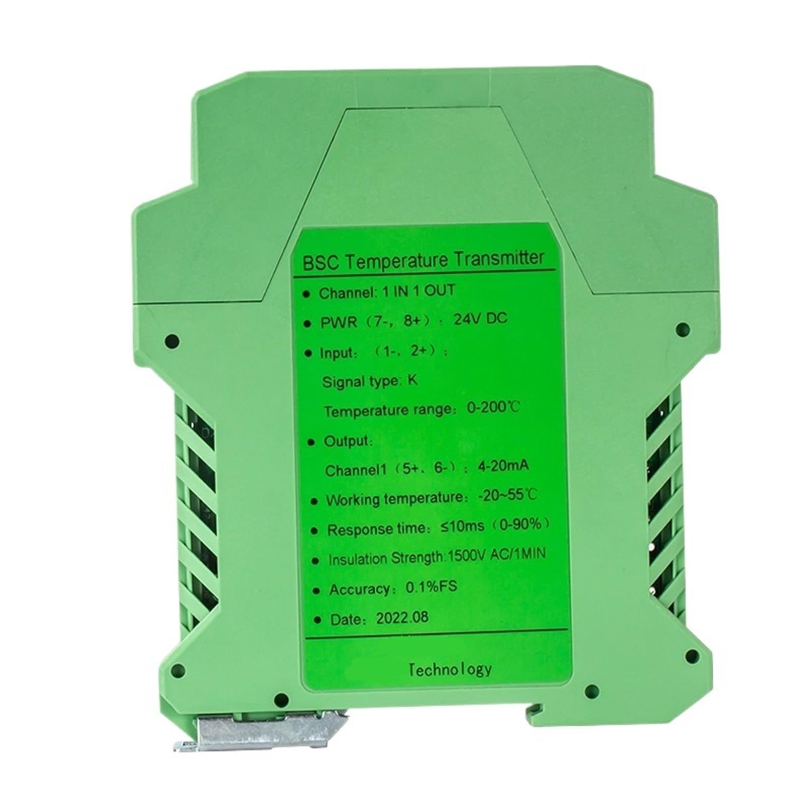 COKYIS Módulo transmisor de Temperatura de termopar Tipo K con 1 Entrada y 2 Salidas en Carril DIN, 0-1300 ℃, 4 20 mA, 0-5 V, 10 V de Salida(K 0-1300 RS485)