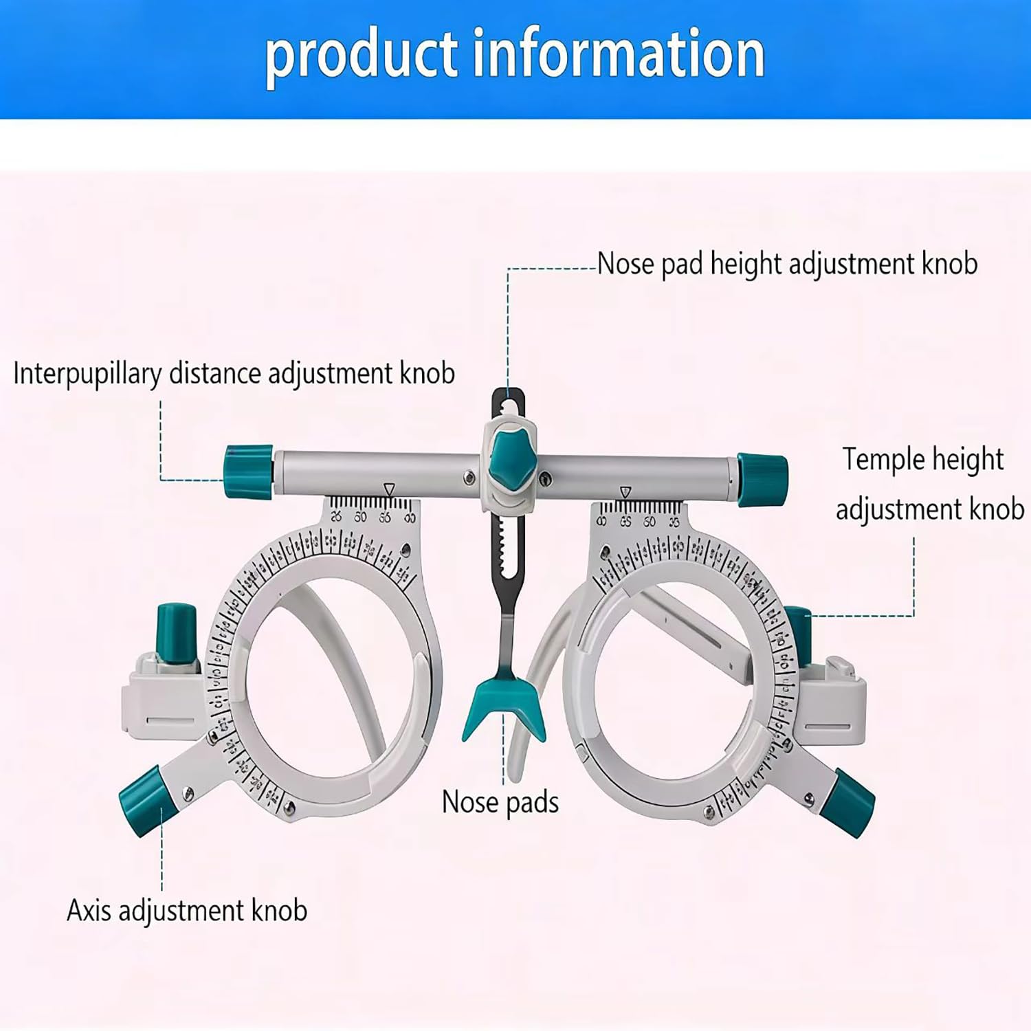 COYEUX Montura Ajustable para Lentes De Prueba Ópticas, Montura Universal para Pruebas Optométricas, Rango De Distancia Interpupilar De 48 a 80 Mm, para Ópticas Y Hospitales Oftalmológicos