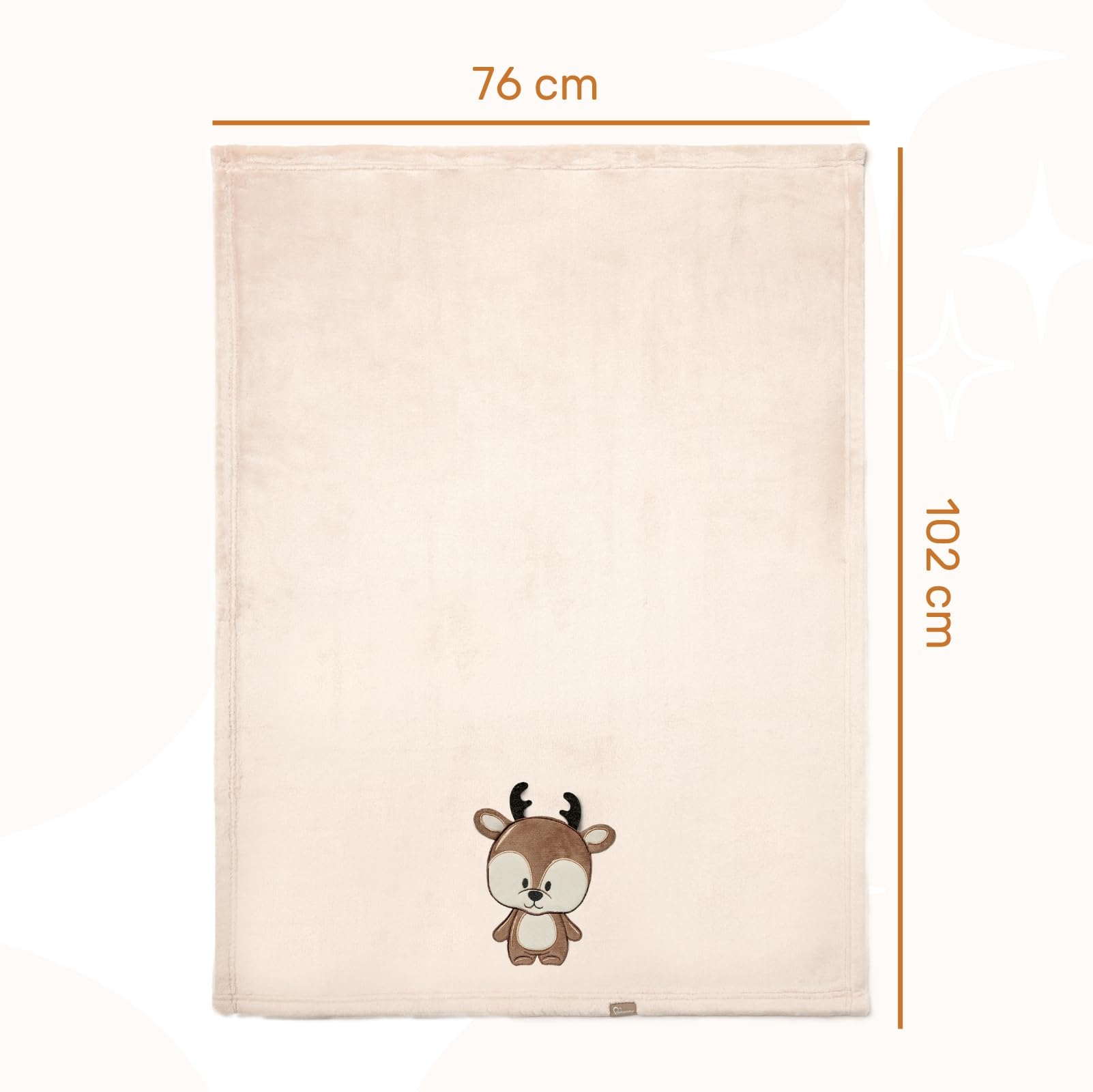 Be Mammy Coperta calda per bambini con peluche regalo per bambino con motivi 3D (Beige - Cervo)