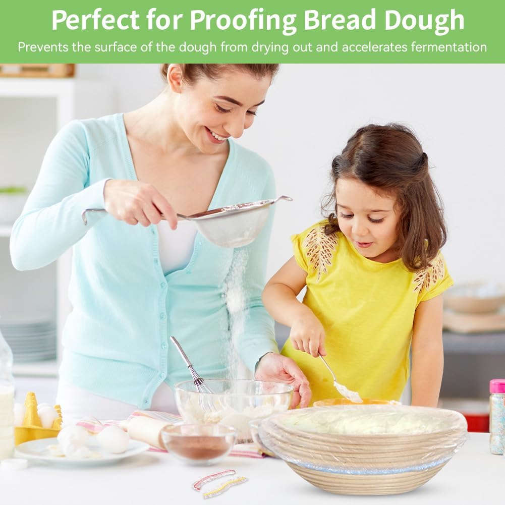 Plastic Bowl Covers, 100 PCS PE for Food Grade Food Covers, Elastic Bowl Covers for Bread Proofing, Reusable Plate Dish Cover, Stretchable Fresh Keeping Bags for Food Storage (100 pieces)