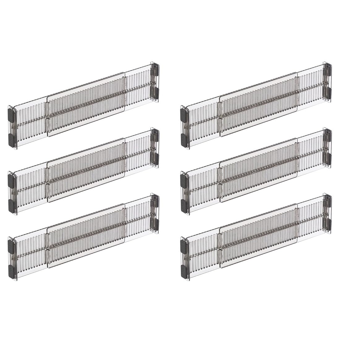UDSKNV[KSL Adjustable Drawer Divider Plastic,Clear, 6pcs for Kitchen Storage Organizer Length