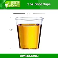 Vista 2 de Green Direct Vasos de chupito de plástico desechables de 1 onza, paquete de 100, pequeños vasos de plástico para vodka, whisky, tequila, vino