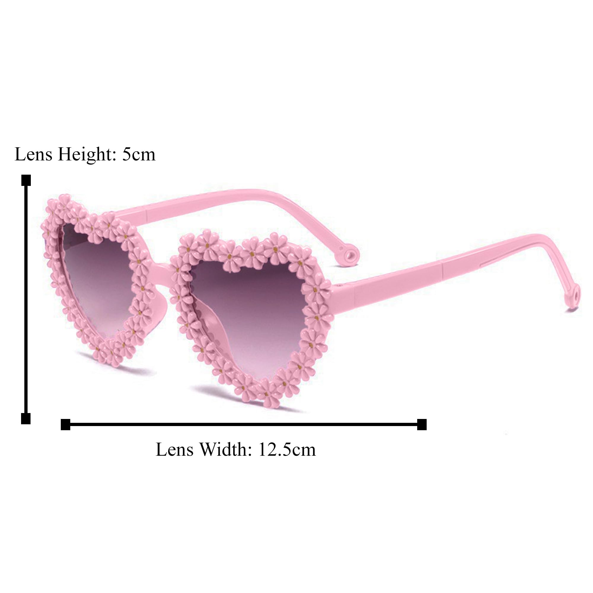 BabyMoon Kids Heart Shaped Summer Sunglasses Goggles For Girls & Boys - Pink - Image 3 thumbnail