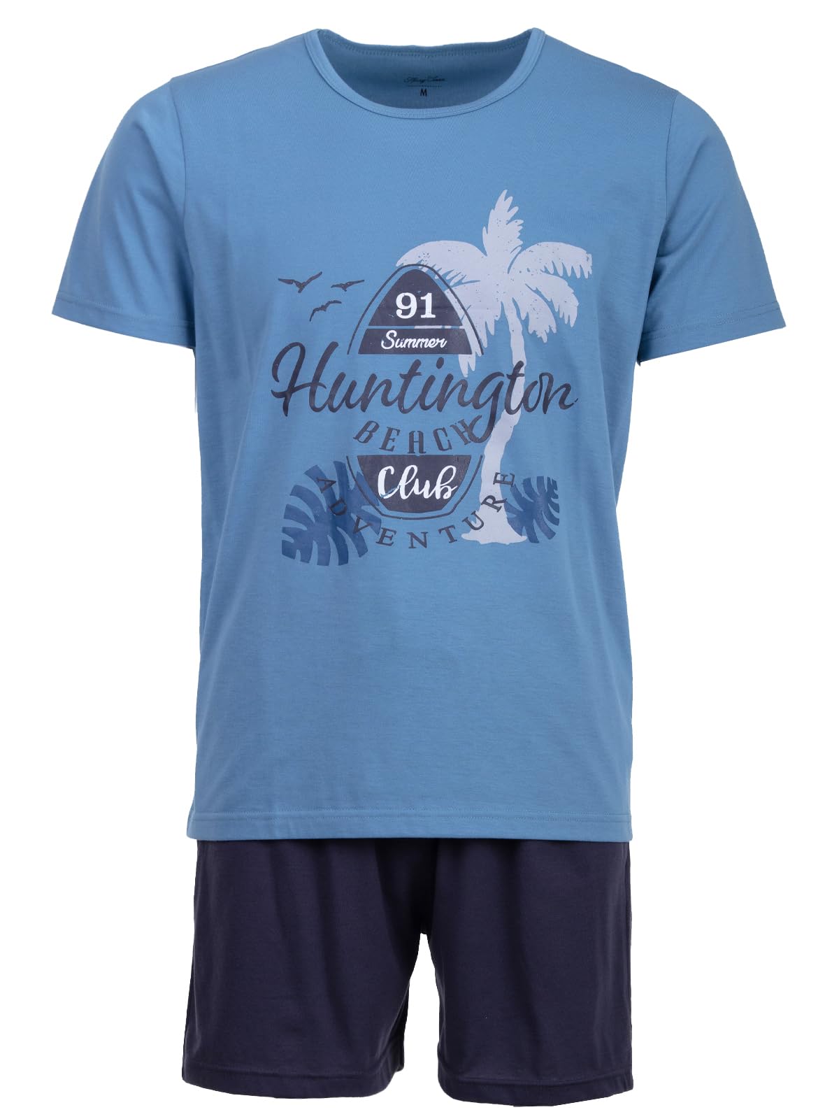 Henry Terre Herren Pyjama Shorty Beach 2 teiliges Set M-5XL Baumwolle Übergröße
