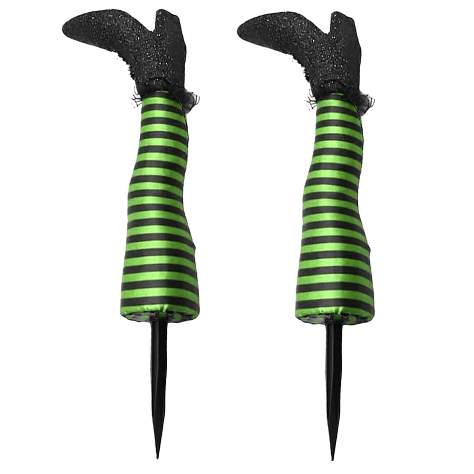 GnathicHOME Halloween Witch Leg Yard Stakes | Garden Stake Halloween Decorations for Patio Lawn Porch Roof Grassland Pathway Garden Backyard (47 * 15cm,green-2pc)