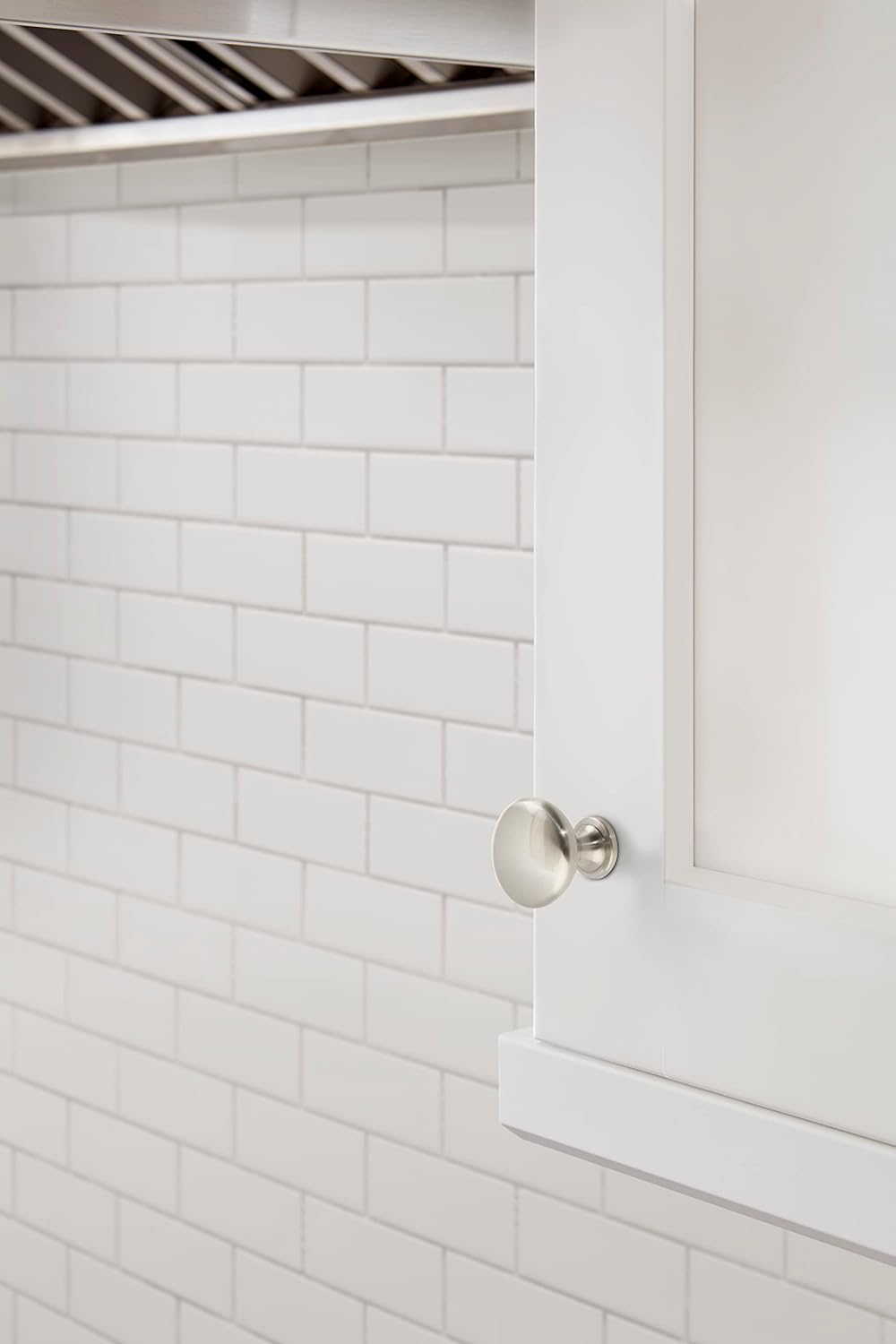 Brushed Nickel Round Cabinet Knob with Mounting Hardware