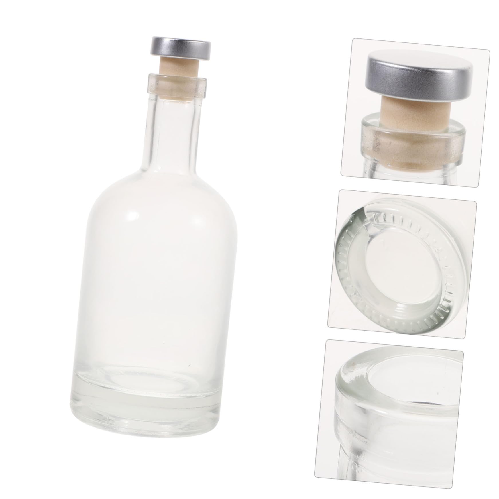 Pack Dickwandige Wodkaflaschen aus Glas 375ml mit Breiter Öffnung | 2 Stück, Verstärkter Boden mit Schraubstruktur, Fein Versiegelt, für Haus und Club Zufällige Farbe