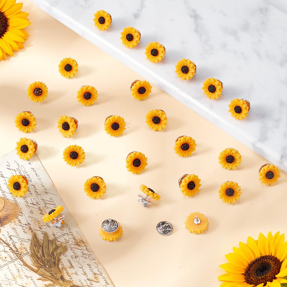 UNICRAFTALE Spilla Di Girasole Con Resina Fiore Spilla Confezione Grande Per Abbigliamento Camicie Cardigan Cappelli Borse Peluche