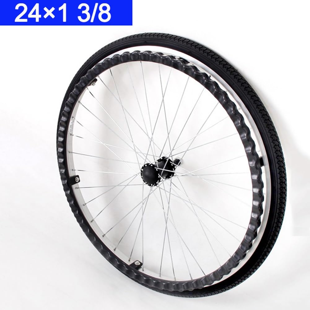Koła zapasowe 24 x 1 3/8 do ręcznych wózków inwalidzkich, zespół tylnych kół wózka inwalidzkiego 24", antypoślizgowe czarne opony pneumatyczne, części zamienne do tylnych kół (2 szt)