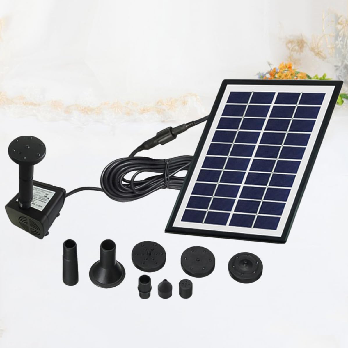 Fontana Solare Galleggiante per Laghetto, Pompa Automatica Abs 300l/h